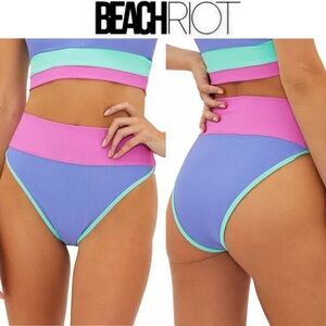 BEACH RIOT Emmy Bottom High Tide Colorblock, Size Small, $98